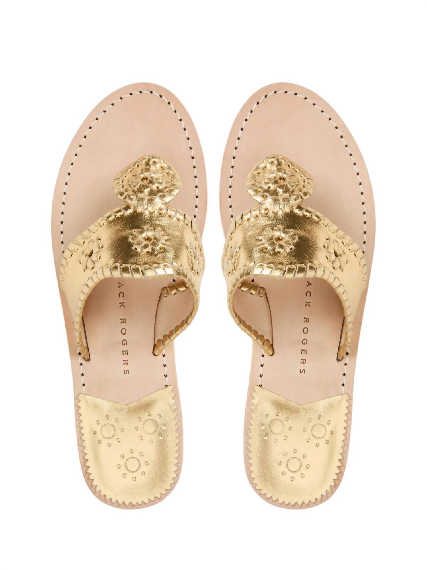 Jack Rogers Women's Jacks Flat Sandal in gold gold - women's sandal - detail view