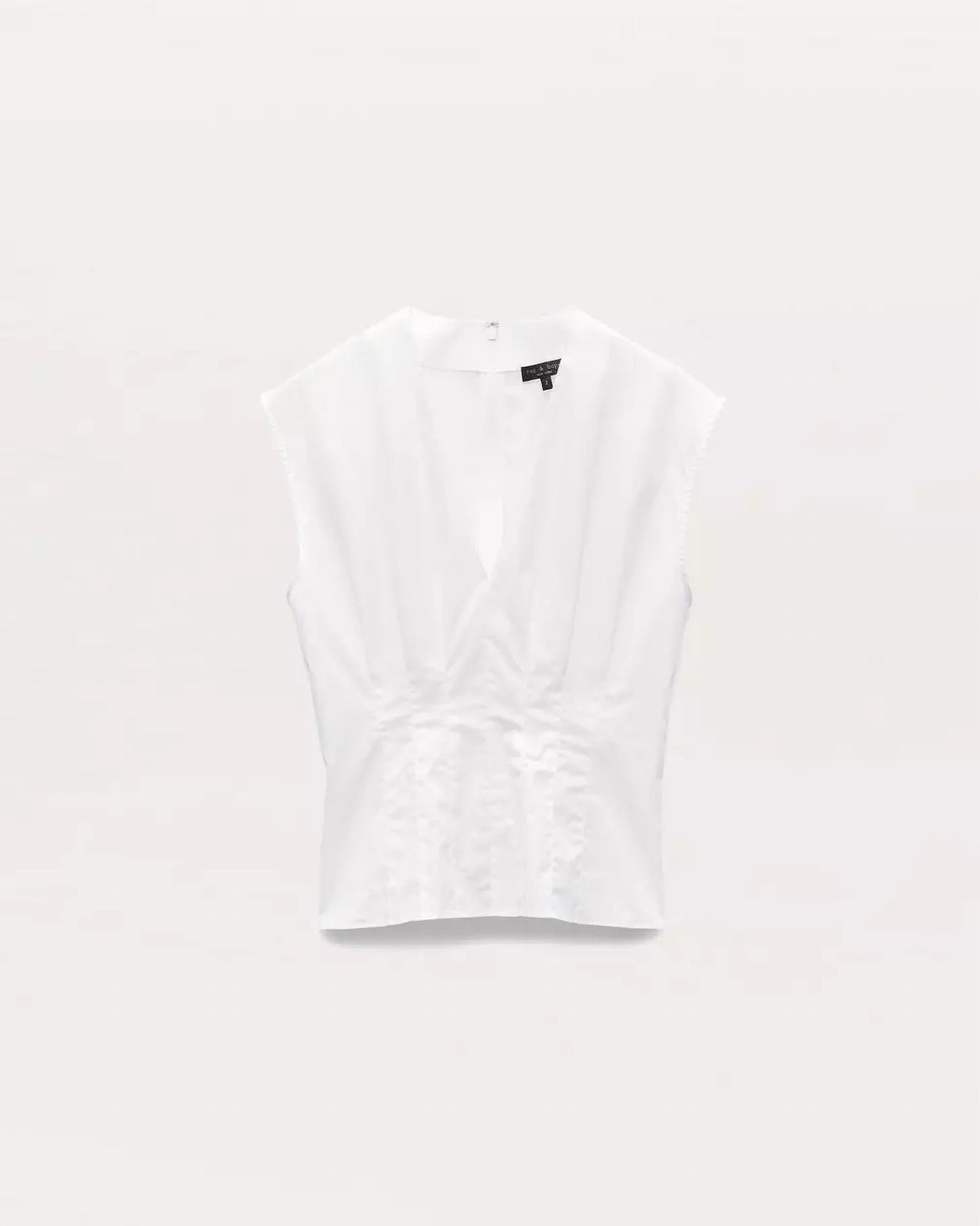 Rag & Bone - Ines Poplin Top In White