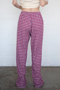 Things Between Bowie Gingham Pants in raspberry - women's pants - detail view