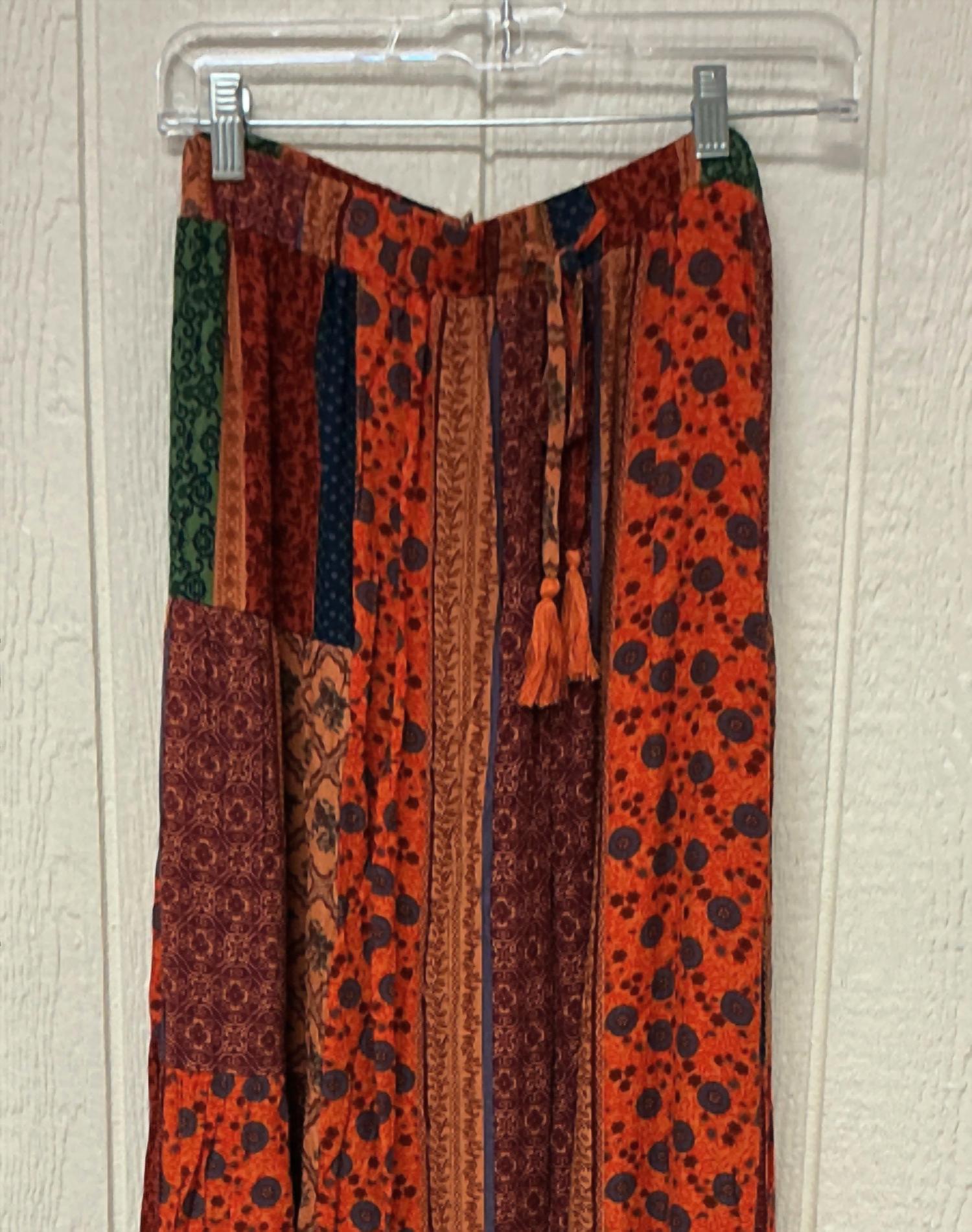 Easel - Women's Gauze Print Wide Leg Pants - Plus