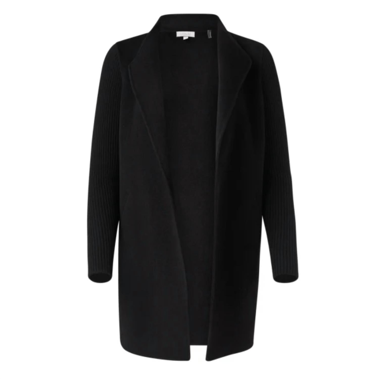 Kinross Rib Sleeve Coat in black - women's jacket - alternate view