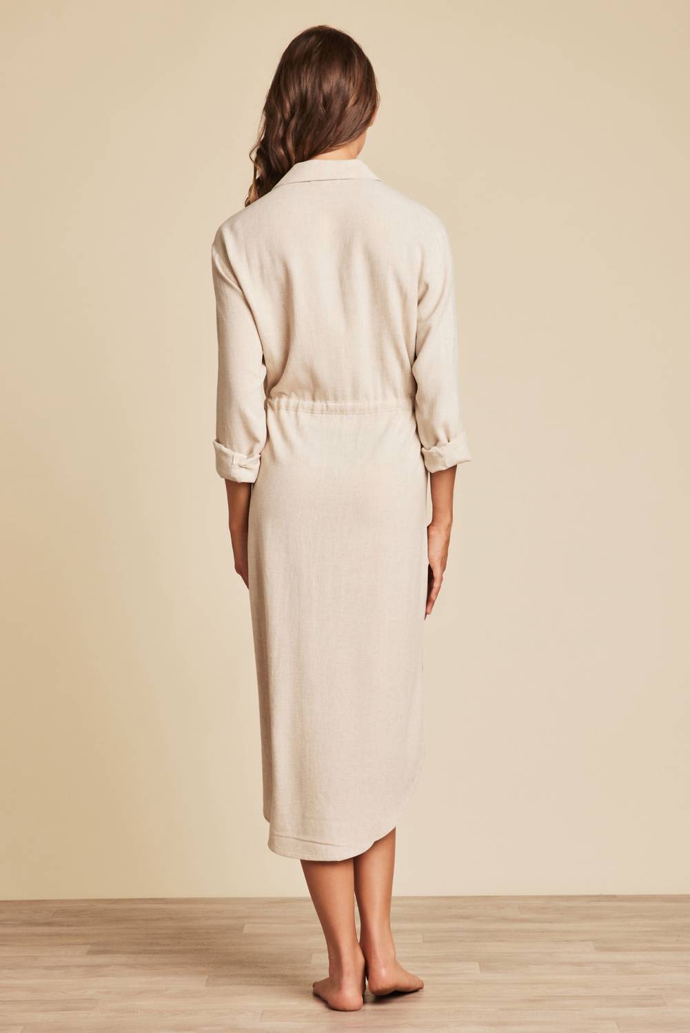 Barefoot Dreams - Linen Blend Cinched Shirtdress