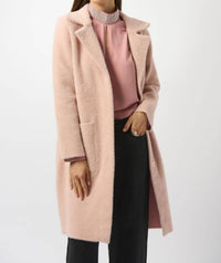 Joseph Ribkoff - Detachable Faux Fur Trim Long Sleeve Coat