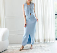 Allude - High Rise Front Slit Midi Skirt
