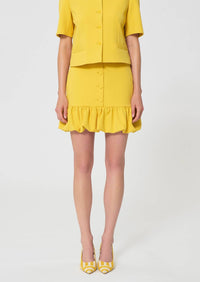 TARA JARMON Josie Ruffle Mini Skirt in mimosa - women's skirt
