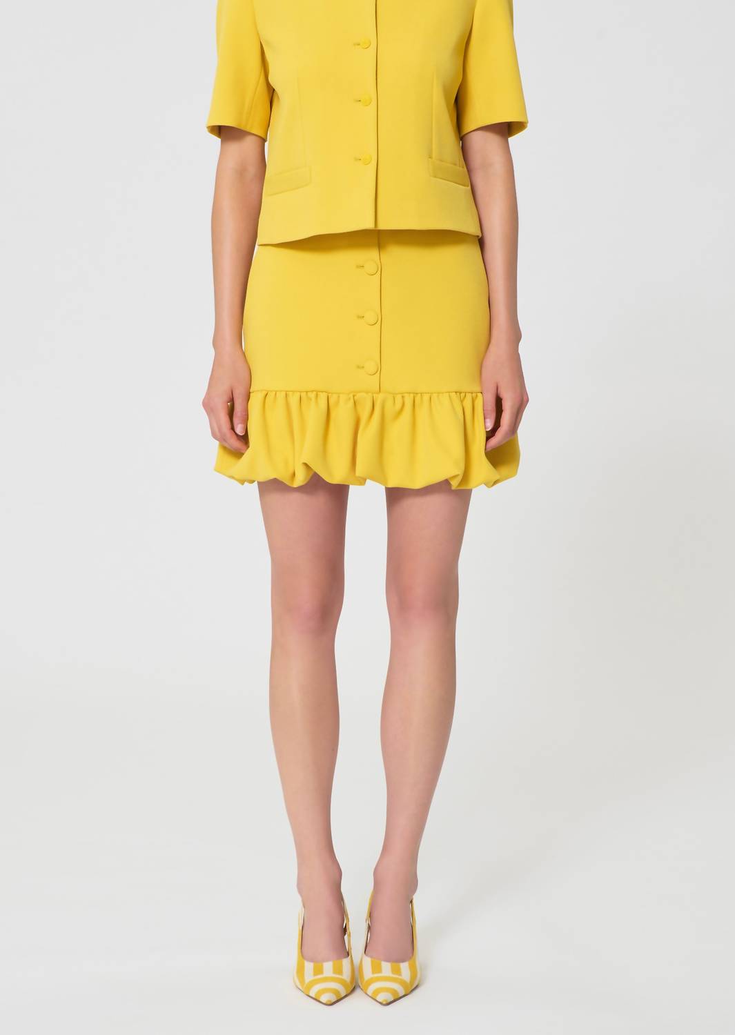 TARA JARMON Josie Ruffle Mini Skirt in mimosa - women's skirt