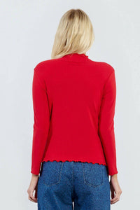 Lili Sidonio Knitted Ruffle Collared Sweater - women's sweater - detail view