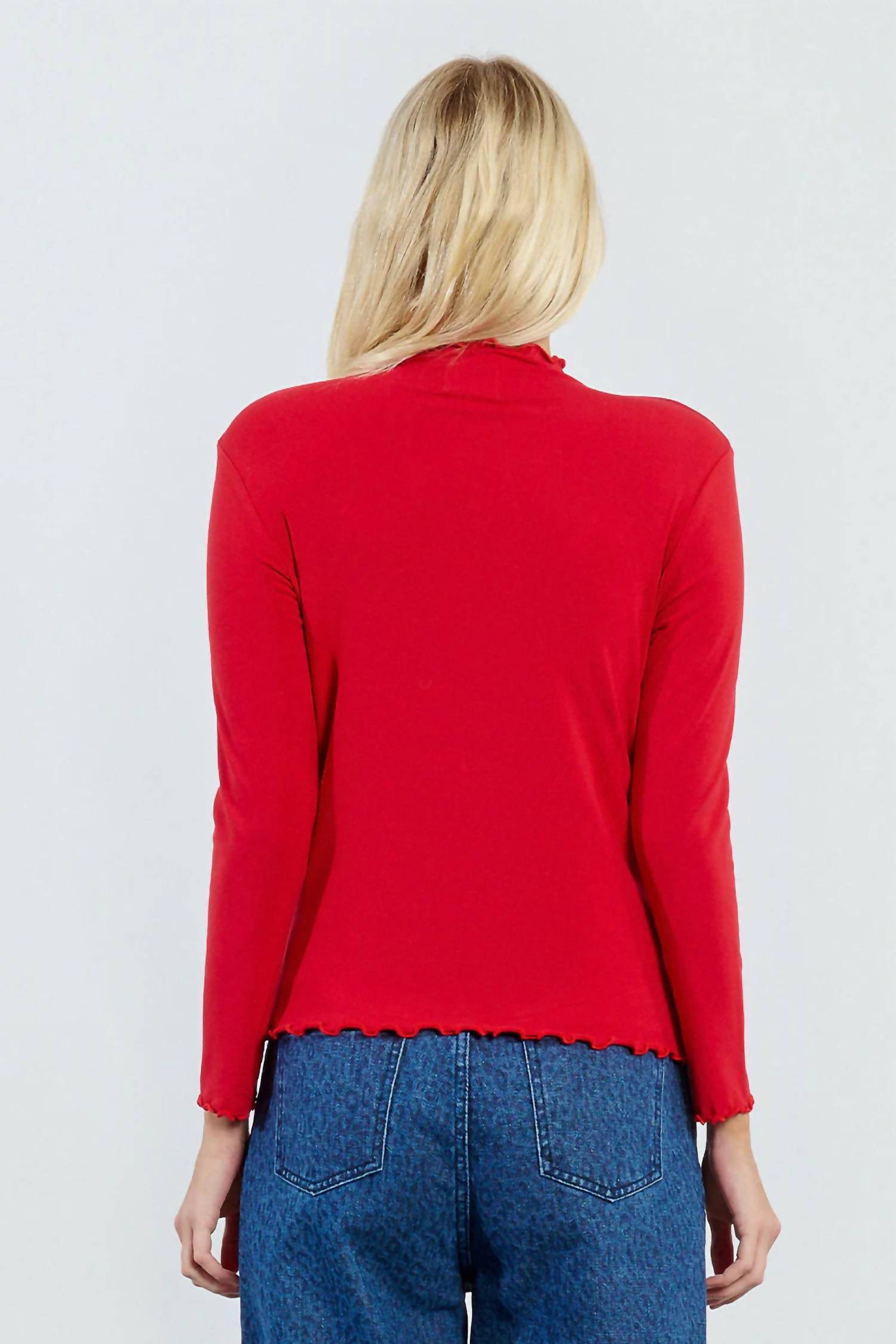 Lili Sidonio Knitted Ruffle Collared Sweater - women's sweater - detail view
