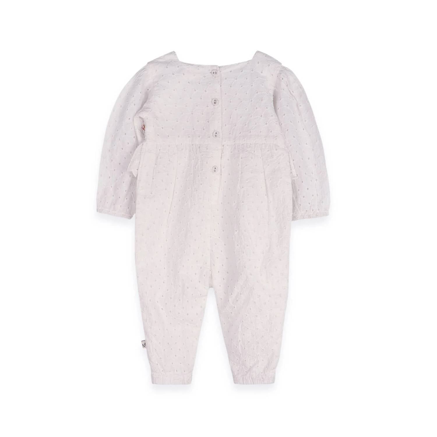 Viverano Organics - Kids' Organic Eyelet Baby Romper With Matching Headband
