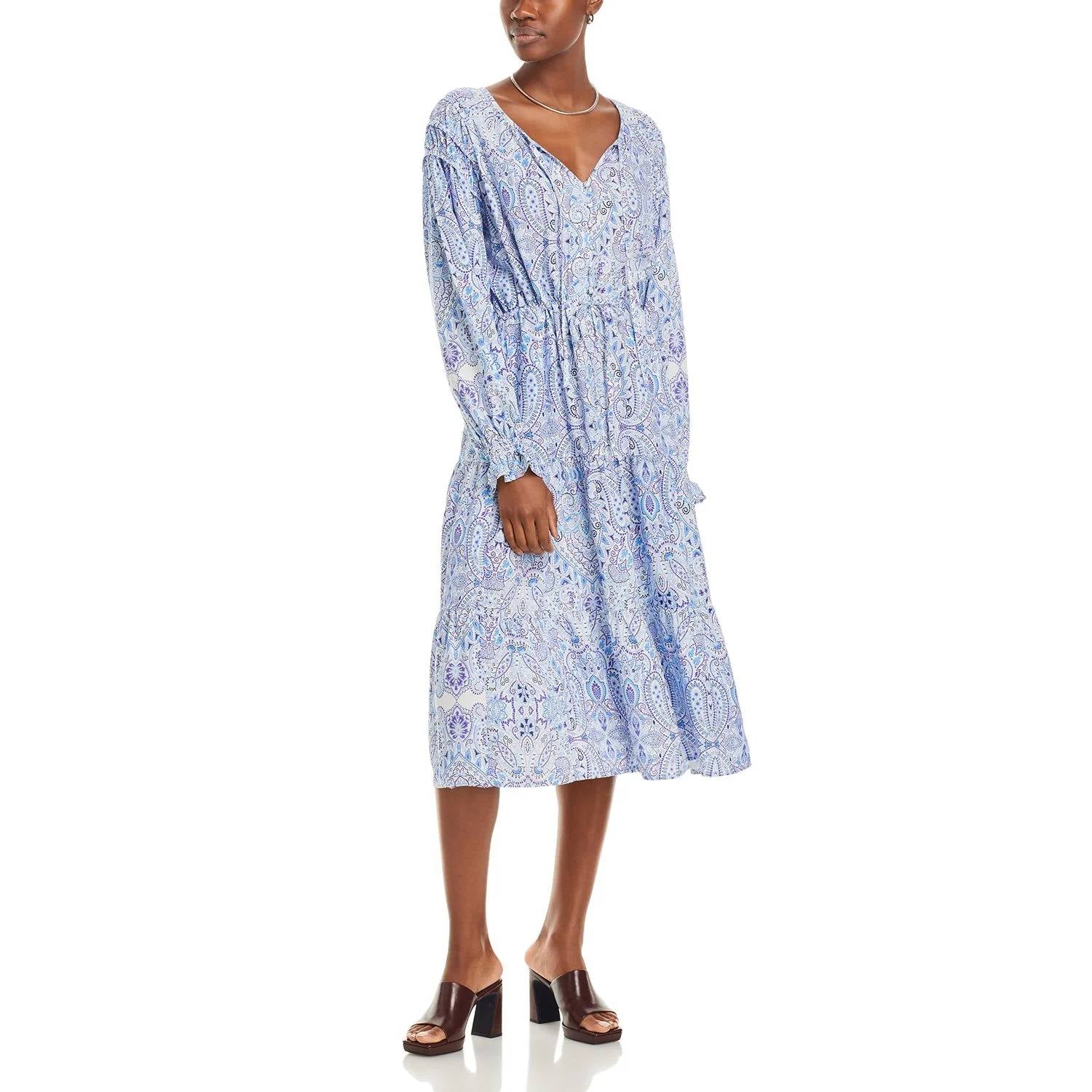 Koko + Mason - Long Sleeve Paisley Maxi Dress