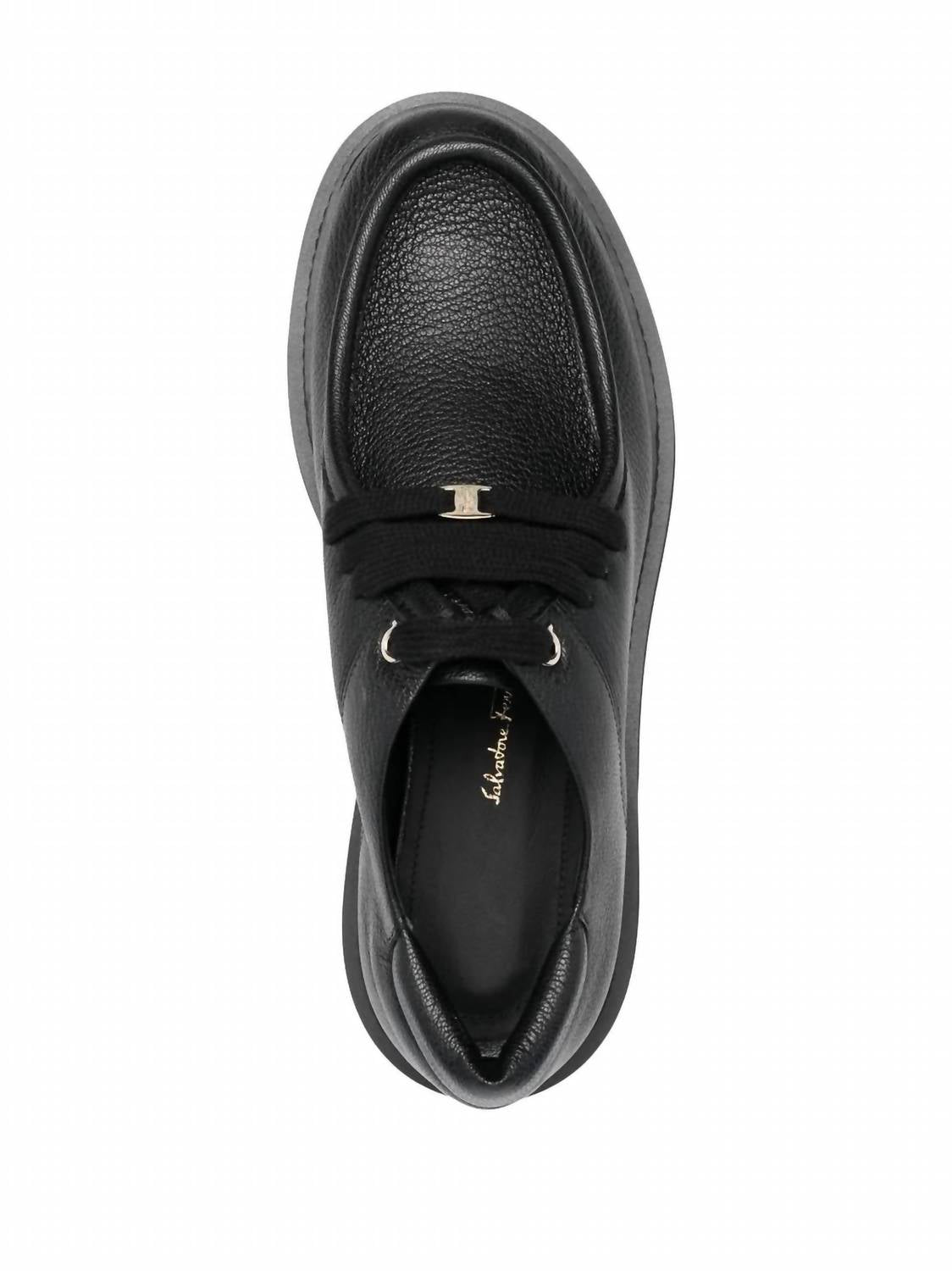 Salvatore Ferragamo Women's Euripilo Chunky Lace-up Oxford Shoes in black - women's flats - view 4