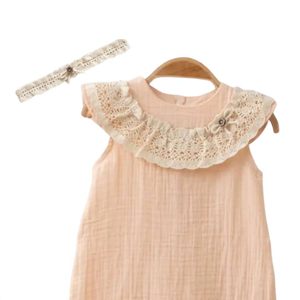 Omnis Pura - Girls Oakley Muslin Romper With Headband
