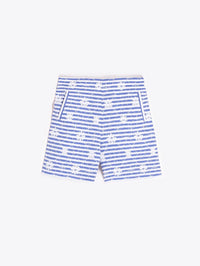 Vilagallo - Floral Embroidery Striped Shorts