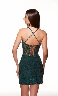 Alyce Paris - Hand Beaded Sheath Mini Dress