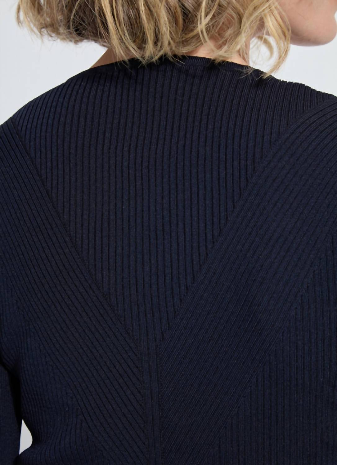 Lysse Women's Adette V Neck Ribbed Long Sleeve Sweater in midnight - women's sweater - view 5