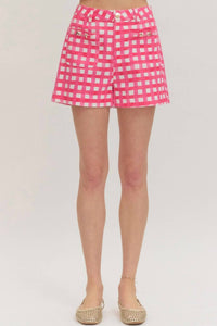 Entro - Plaid Horse Bit Pocket Shorts