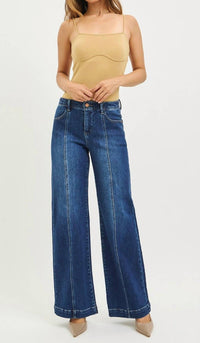 Risen - Mid Rise Wide Leg Jeans