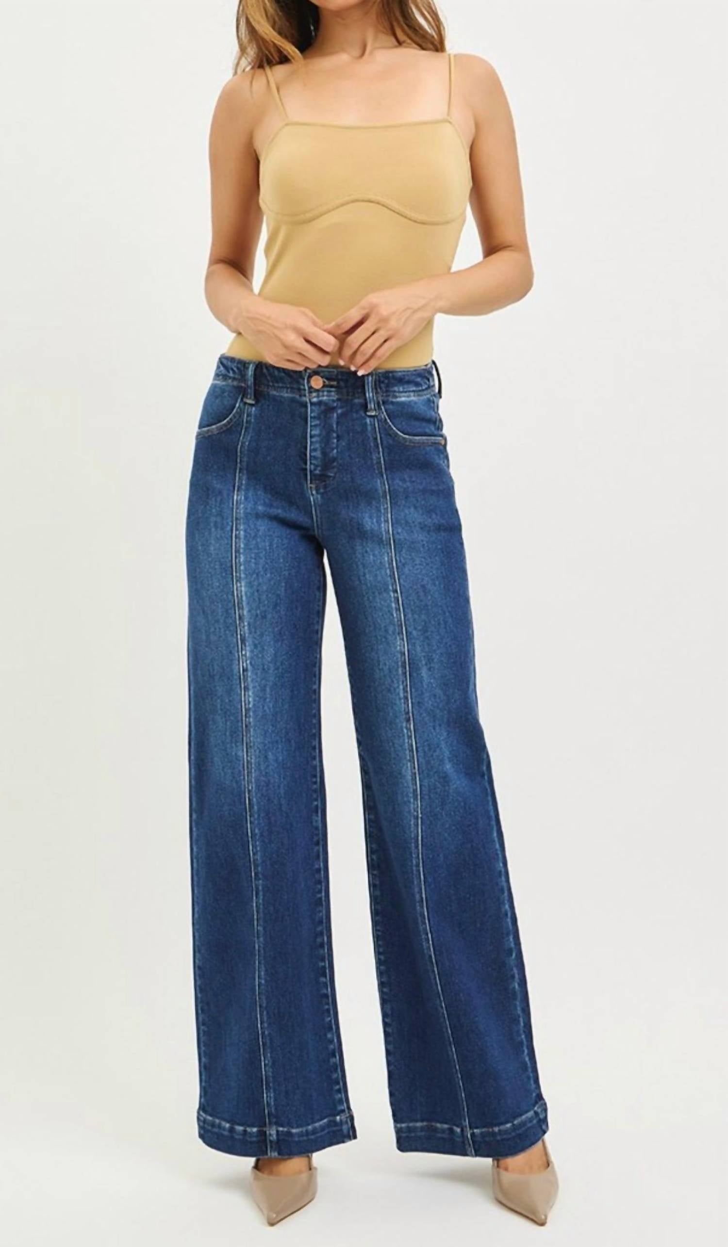 Risen - Mid Rise Wide Leg Jeans