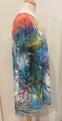 Inoah - Palm tree print mesh top