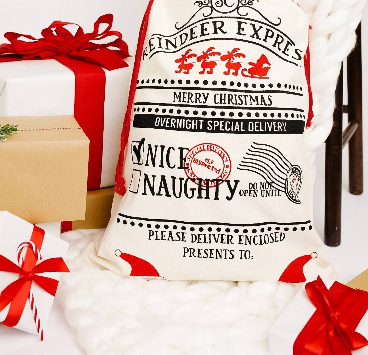 White Label - Reindeer Express Santa Sack