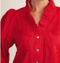 Jodifl Jardin Atelier Blouse in red - women's blouse - detail view
