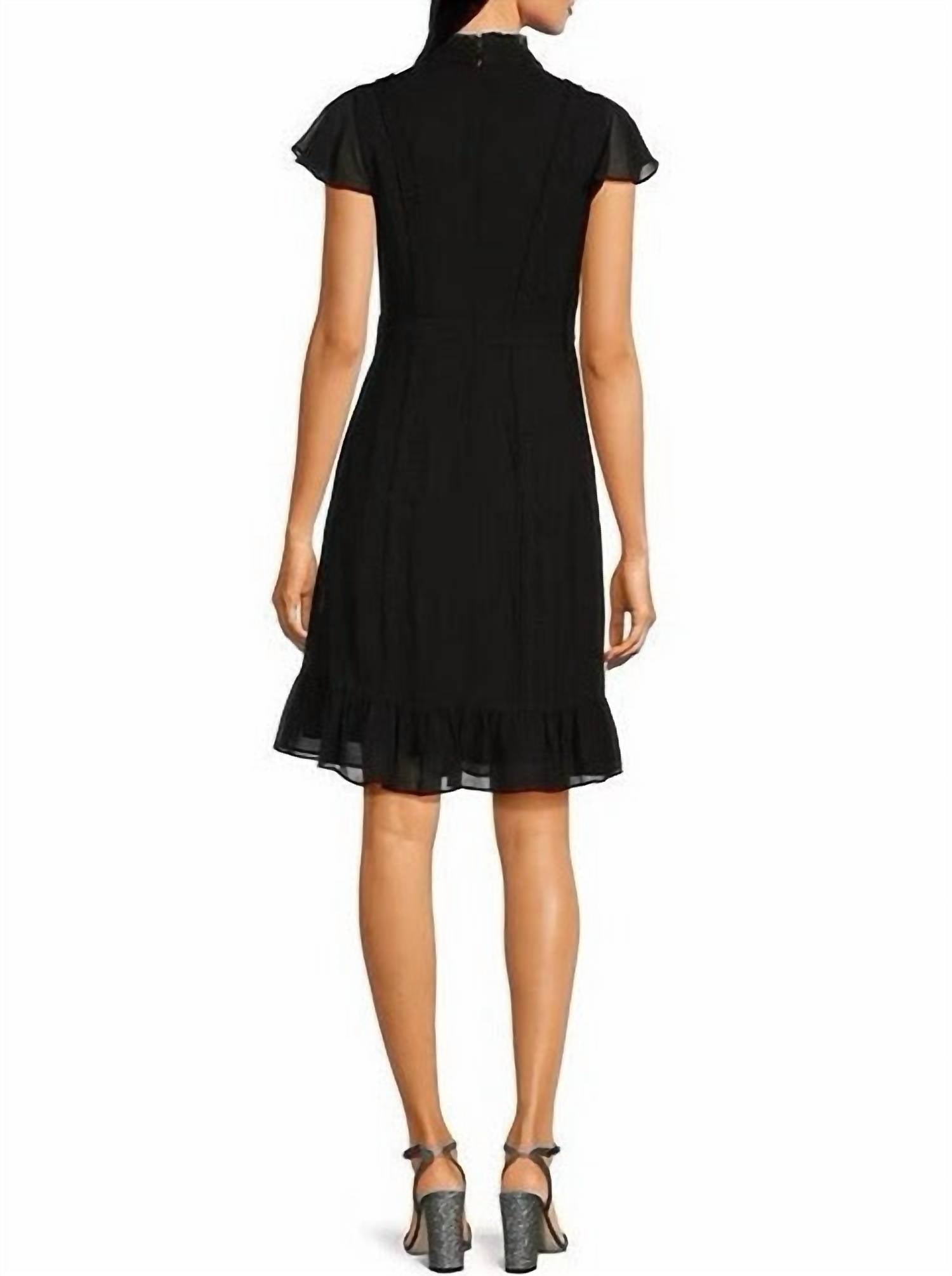 Adrianna Papell - Mock Neck Chiffon Dress