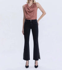 Vervet By Flying Monkey - High Rise Pearl Embellished Bootcut Jeans