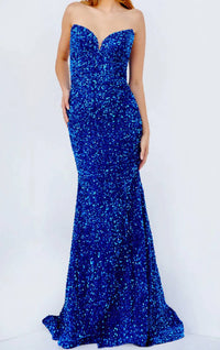 Jvn - Strapless Sweetheart Sequin Dress