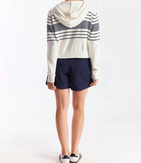 Brodie Cashmere - Beach Stripe Cropped Hoodie