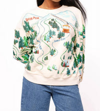 QUEEN OF SPARKLES Sparkle Slope Scenery Sweatshirt in beige - women's top