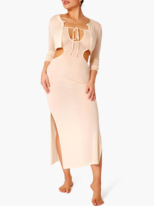 RUCHED CUTOUT MAXI COVER UP