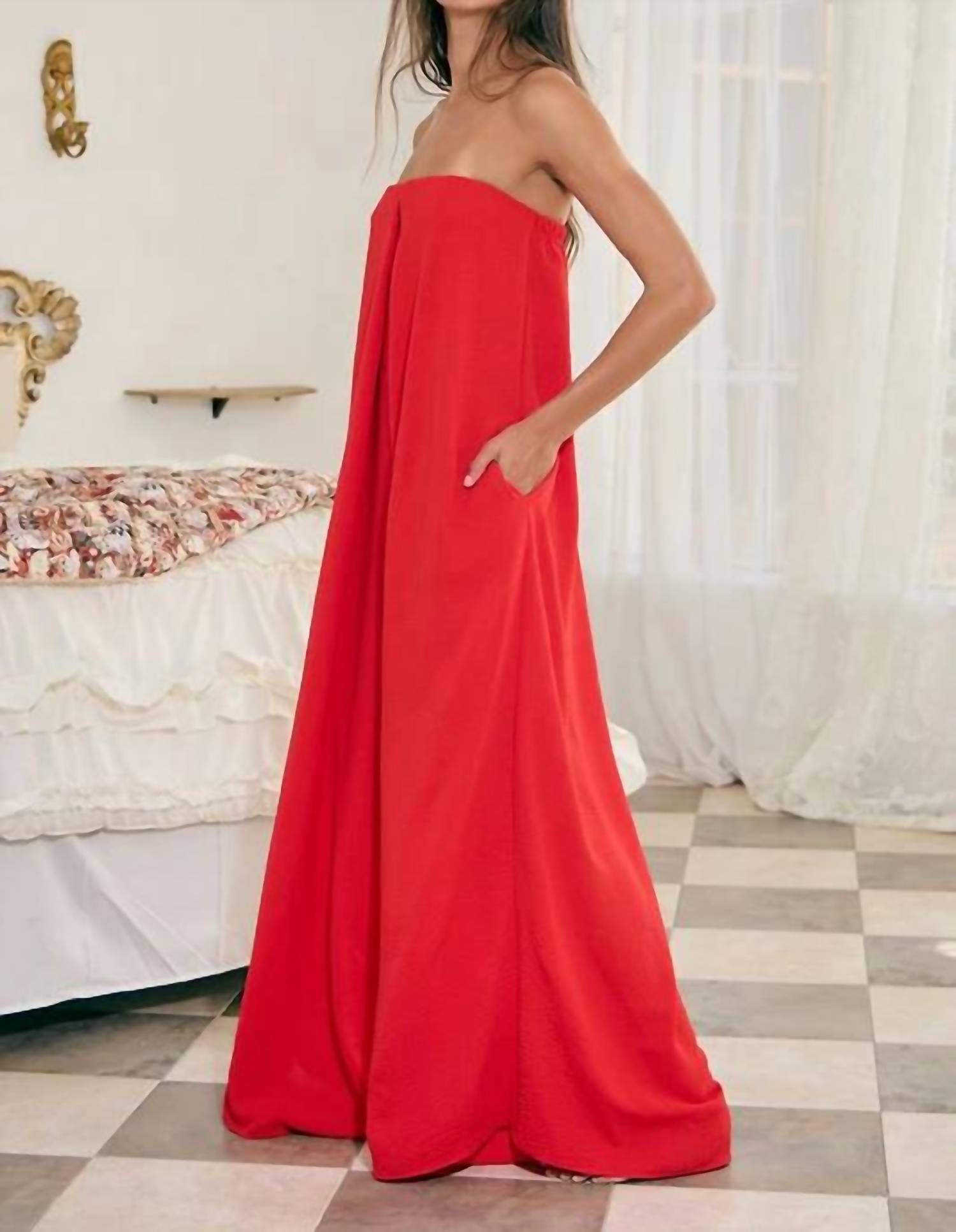 Bucketlist - Strapless Flowy Jumpsuit