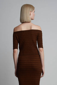 Eleven Six - Off Shoulder Cropped Sweater Top