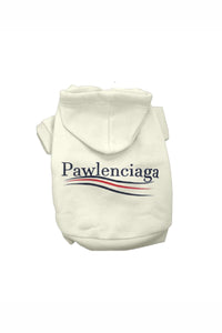 Bark Fifth Avenue Pawlenciaga Pet Drawstring Hoodie in ecru - item