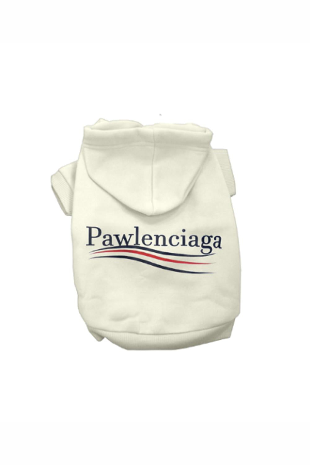 Bark Fifth Avenue Pawlenciaga Pet Drawstring Hoodie in ecru - item