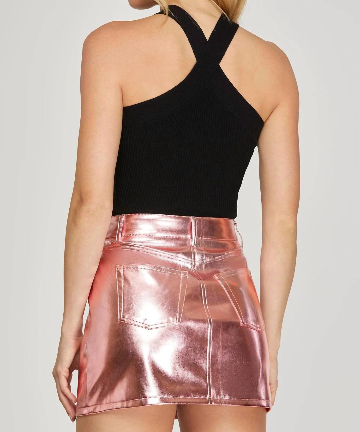 She + Sky - Metallic Mini Skirt