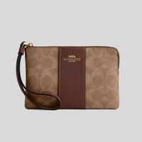 Coach - Corner Signature Canvas Zip Wristlet