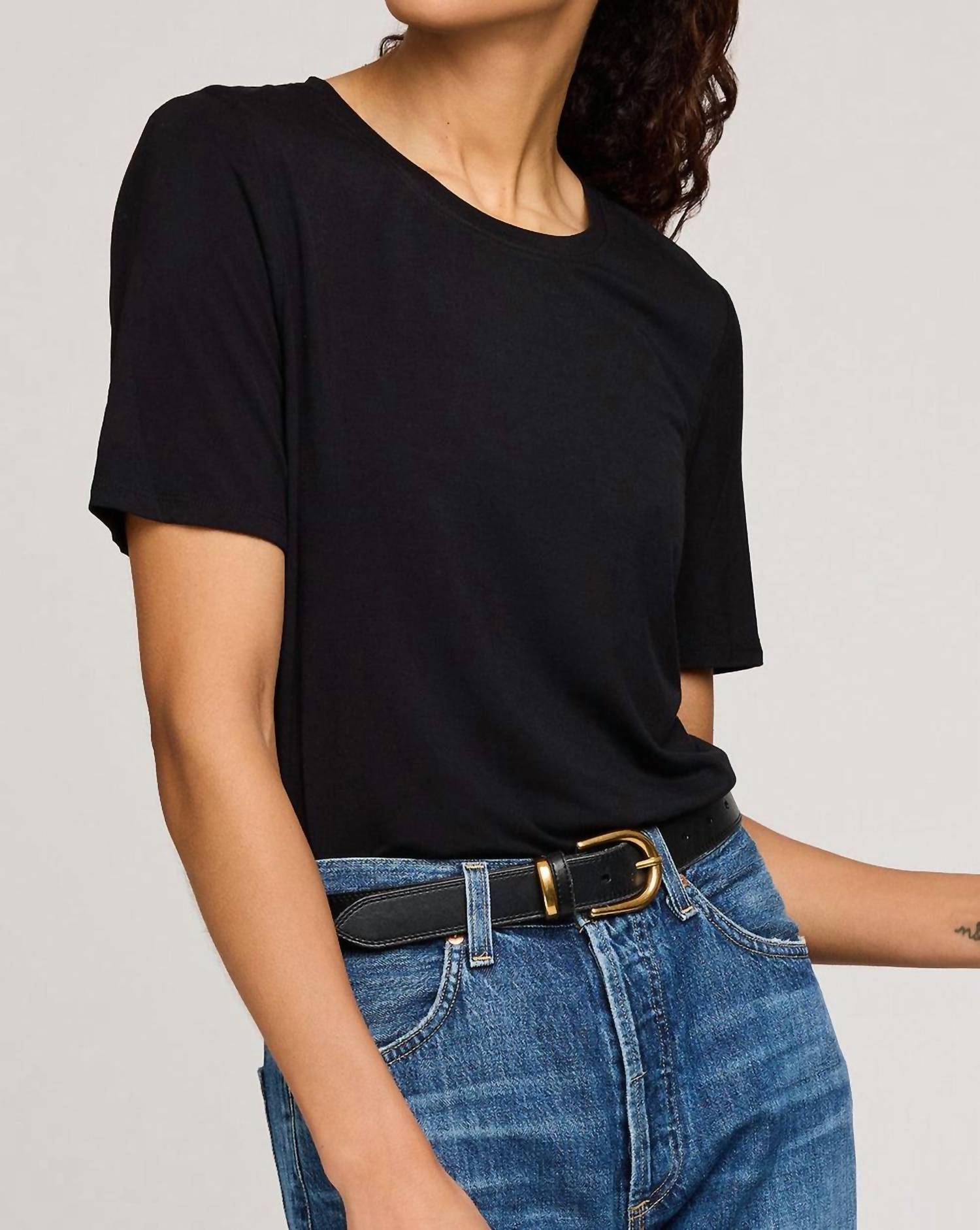 Gentle Fawn Brielle Crew Neck T-shirt in black - women's t-shirt - alternate view