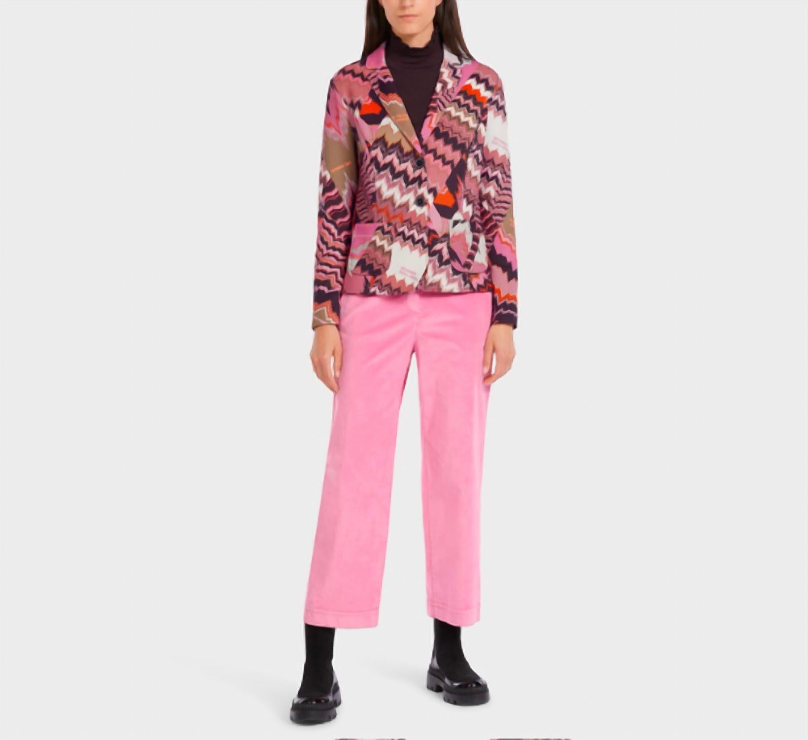 Marc Cain Mountain Air Printed Blazer in bright orchid - women's jacket