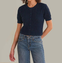 525 America - Kara Bobble Knit Cotton Cardigan