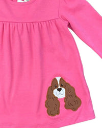 Luigi Kids - Kid's Dog With Bow Applique Swing Top