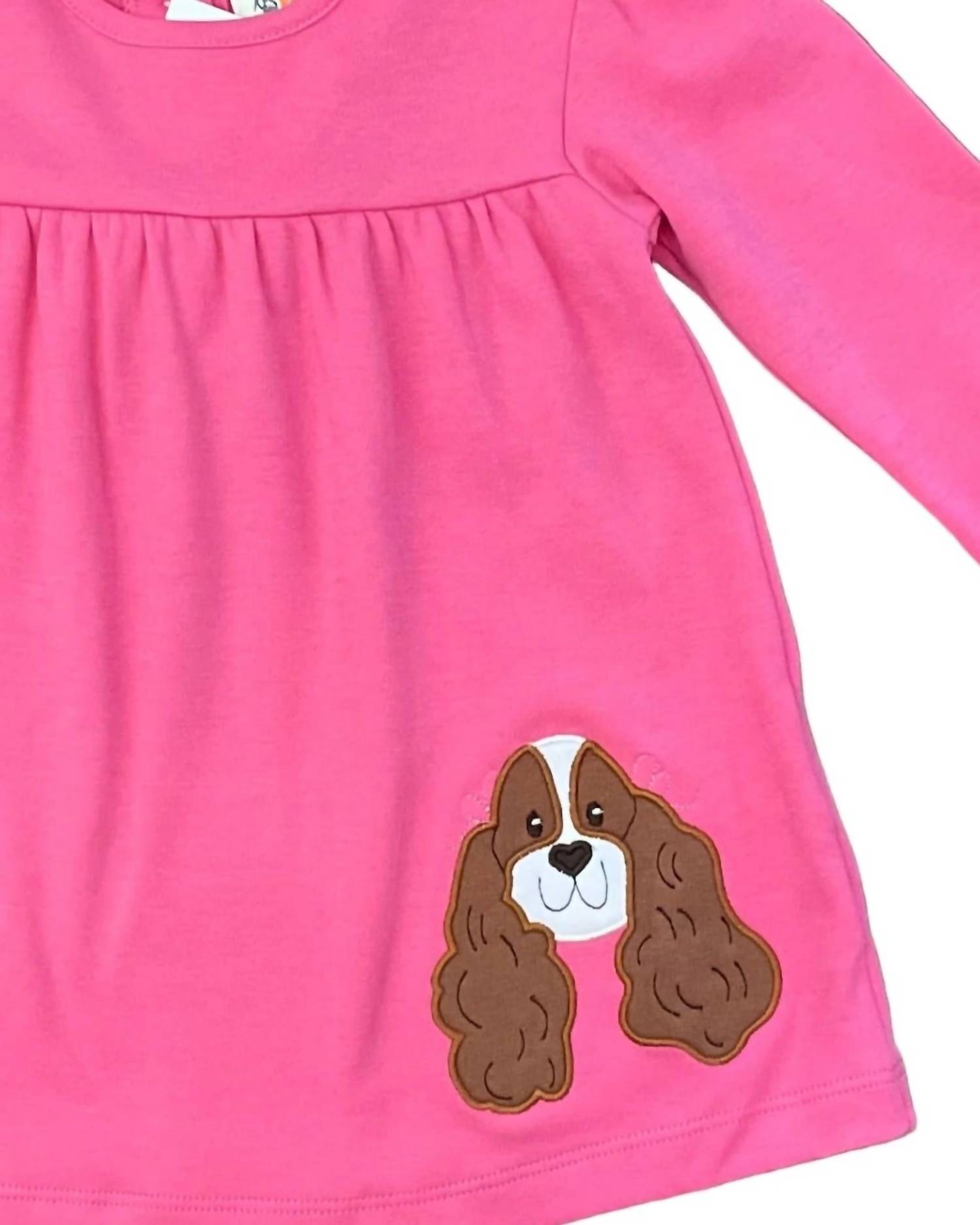 Luigi Kids - Kid's Dog With Bow Applique Swing Top