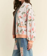 J.NNA Rosie Cardigan in apricot - women's cardigan - alternate view