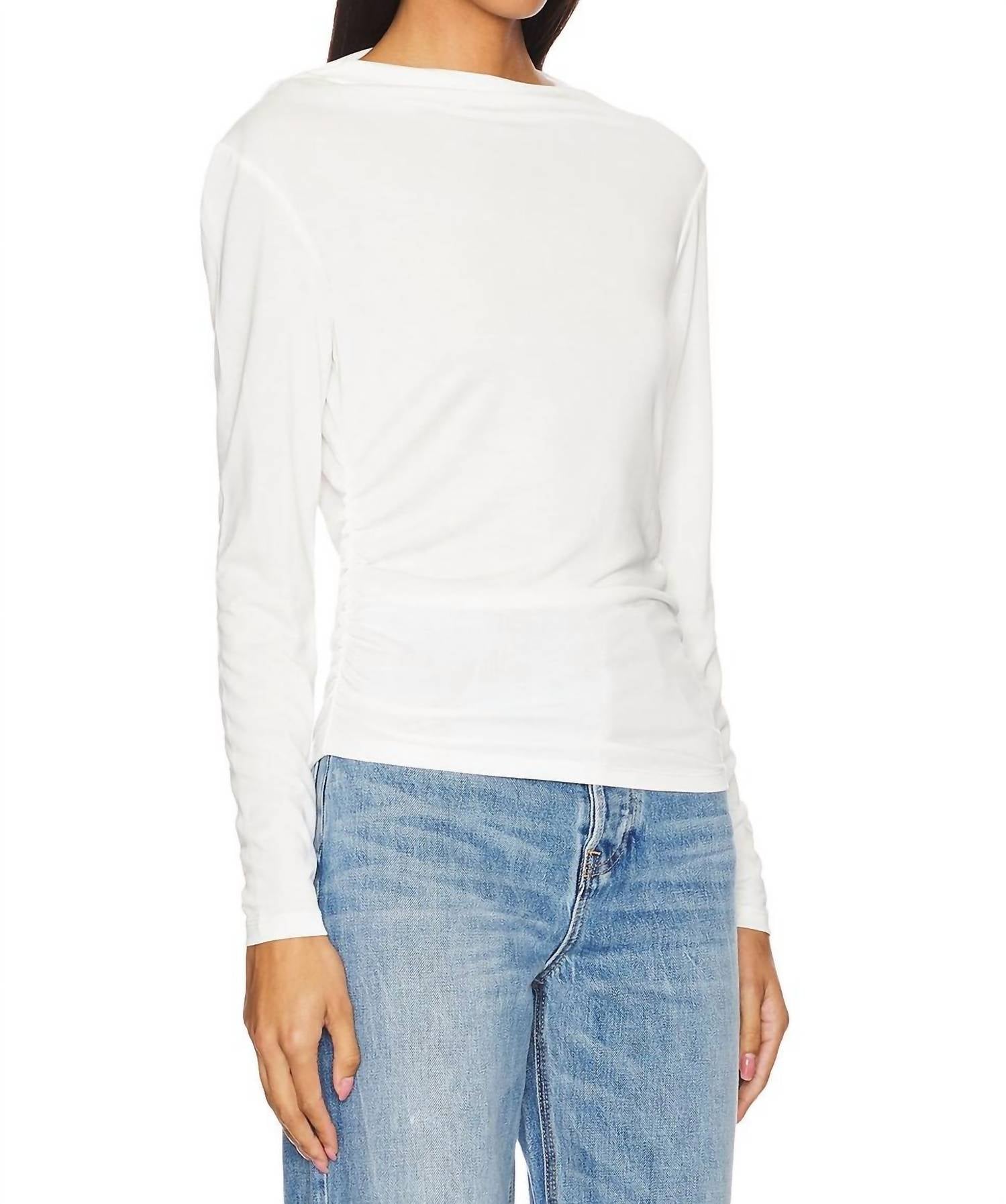 STEVE MADDEN Elvira Long Sleeve Top in whisper white - women's long sleeve top - alternate view