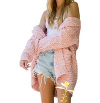 BluIvy Fluffy Boucle Cardigan in blush - women's cardigan