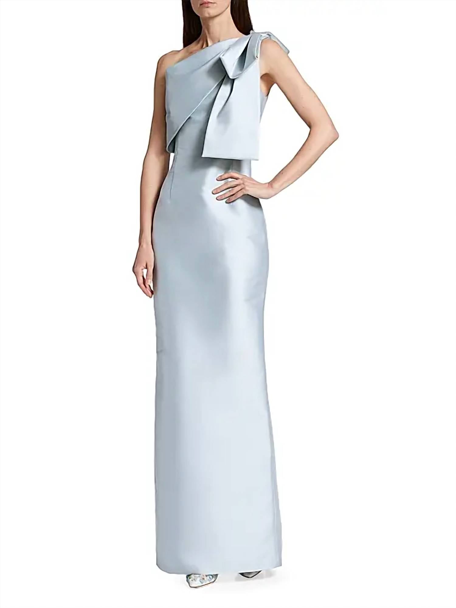 Sachin & Babi - Bonnie Satin One-shoulder Gown