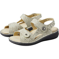 Finn Comfort - Women's Finn Mellow Champagne Garden Leather Sandals