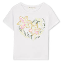 Billieblush - Girls Floral Sequin Short Sleeve Tee