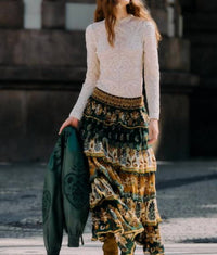 Farm Rio - Embroidery Long Sleeve Crew Neck Blouse
