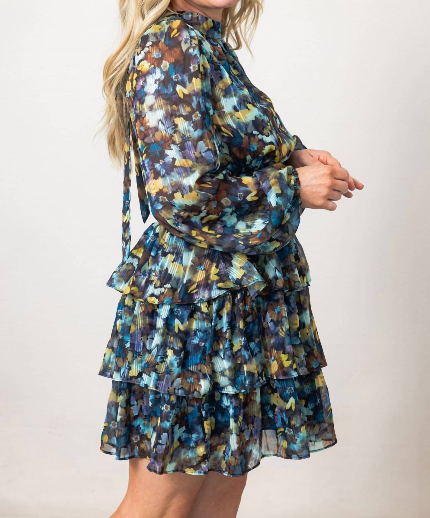 Lulus - Zena Tie Back Tiered Mini Dress